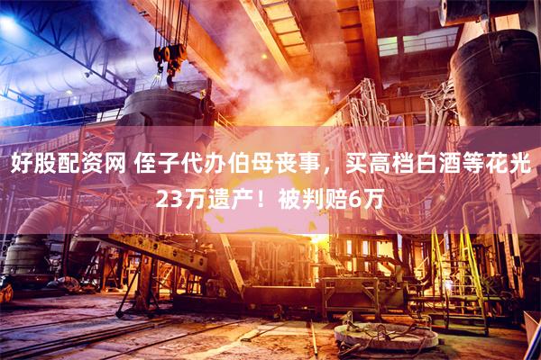 好股配资网 侄子代办伯母丧事，买高档白酒等花光23万遗产！被判赔6万