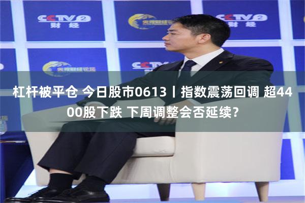 杠杆被平仓 今日股市0613丨指数震荡回调 超4400股下跌 下周调整会否延续？
