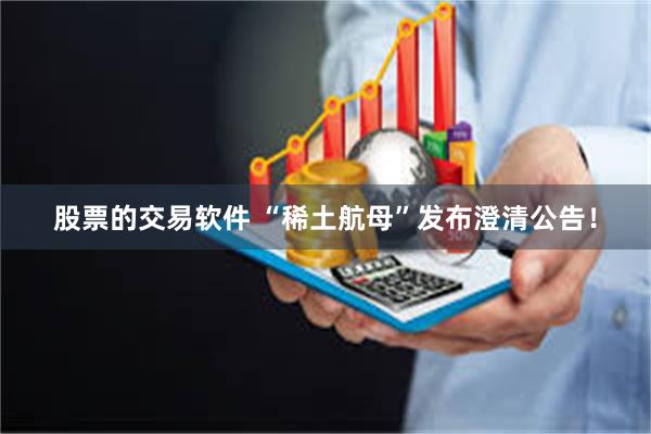 股票的交易软件 “稀土航母”发布澄清公告！